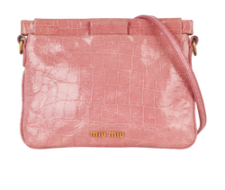 Croc Embossed Crossbody, Leather, Pink, DB, 2*